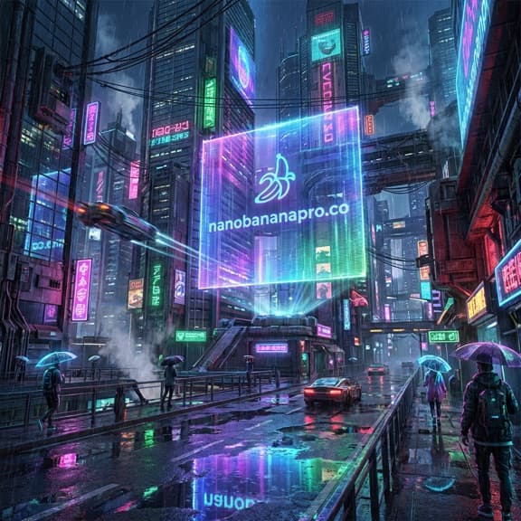 Cyberpunk cityscape — Generated by Nano Banana Pro